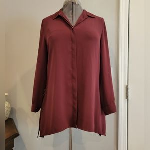 EUC Chicos Size 1 Burgundy Blouse